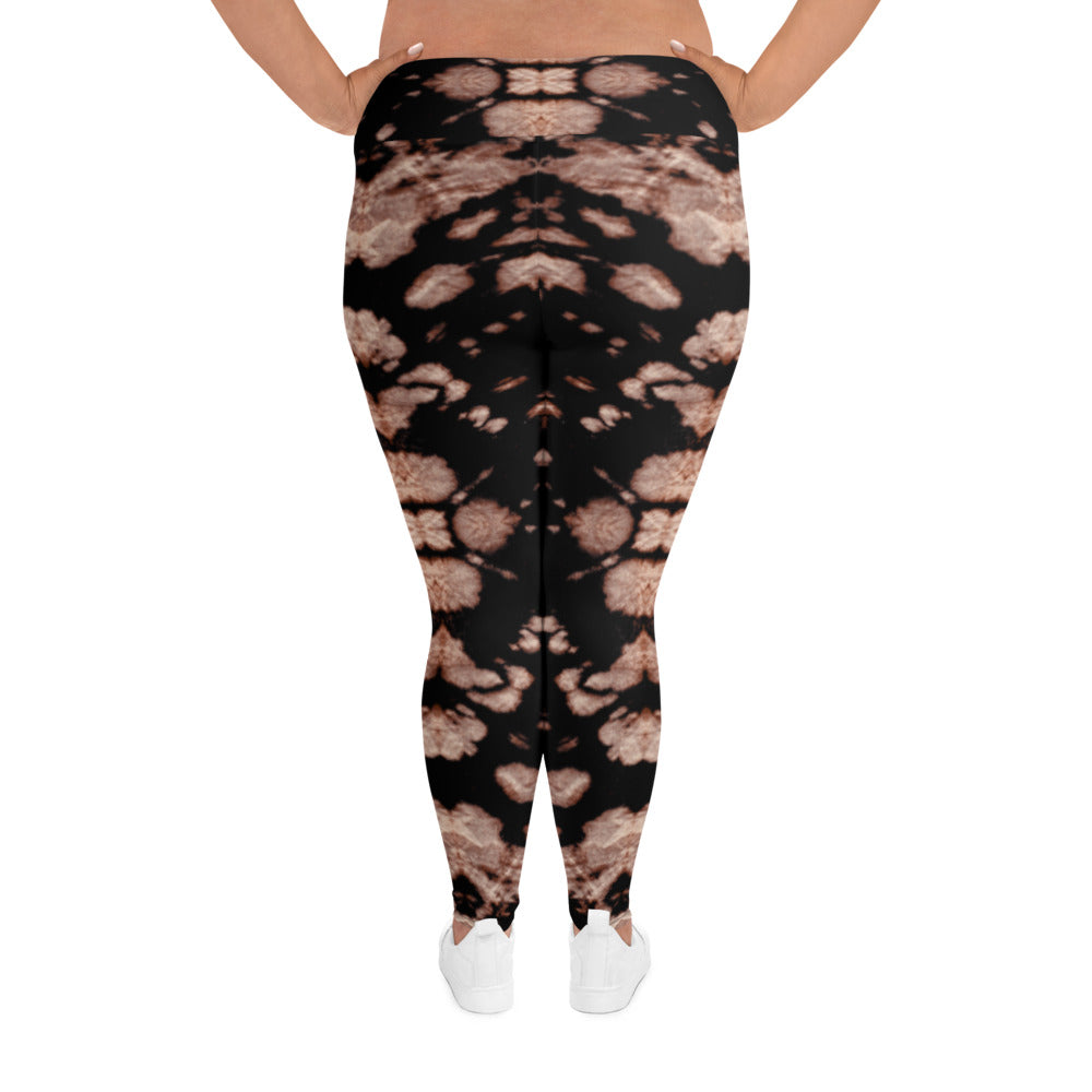 Brown Tie Dye Plus Size Leggings