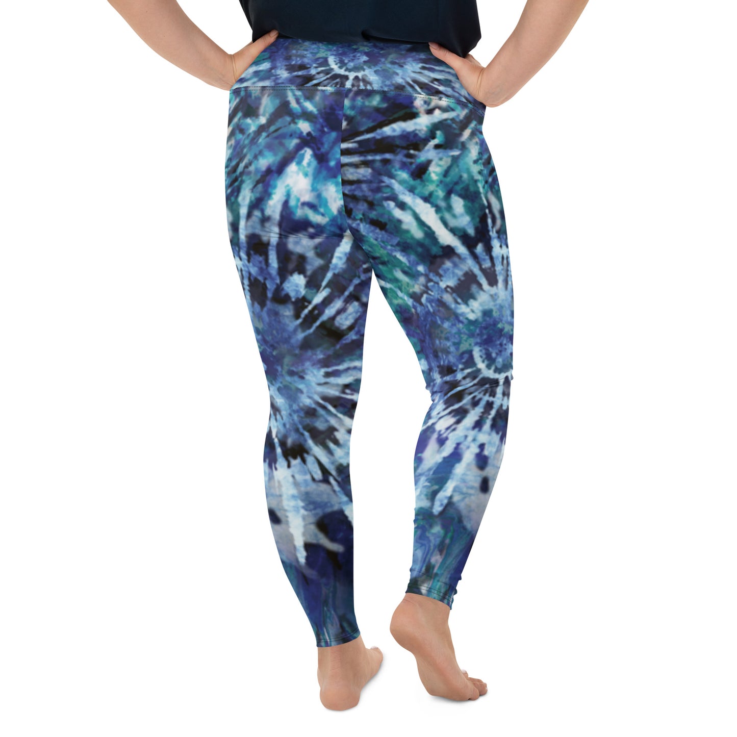 Blue Tie-Dye Plus Size Leggings