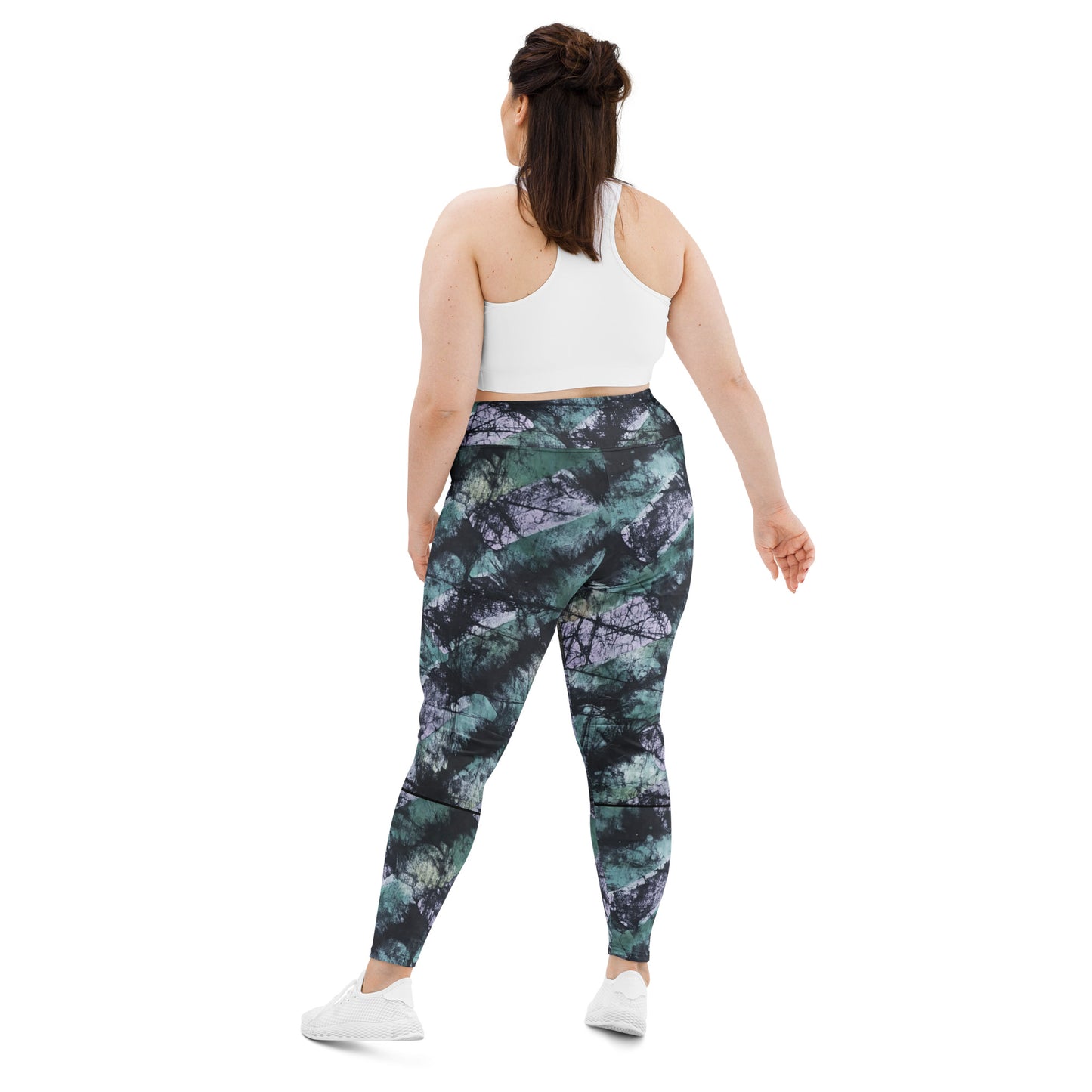 Green Adire Plus Size Leggings