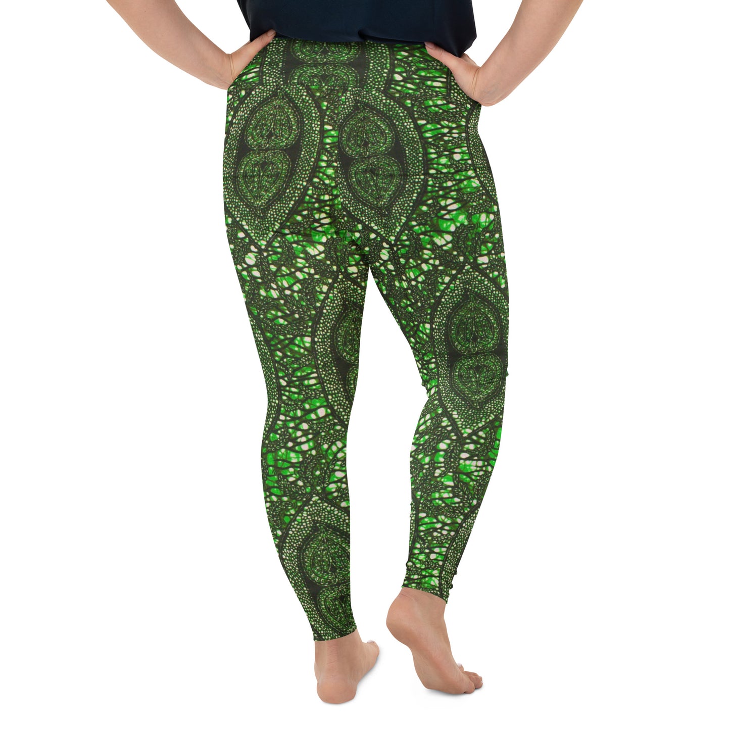 Green Peas Ankara Plus Size Leggings