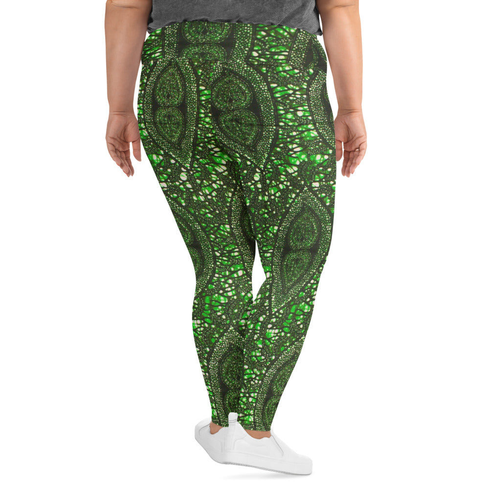 Green Peas Ankara Plus Size Leggings