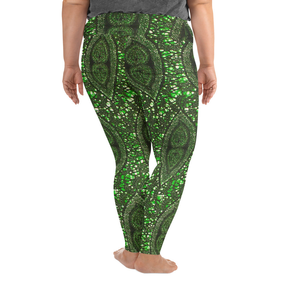 Green Peas Ankara Plus Size Leggings