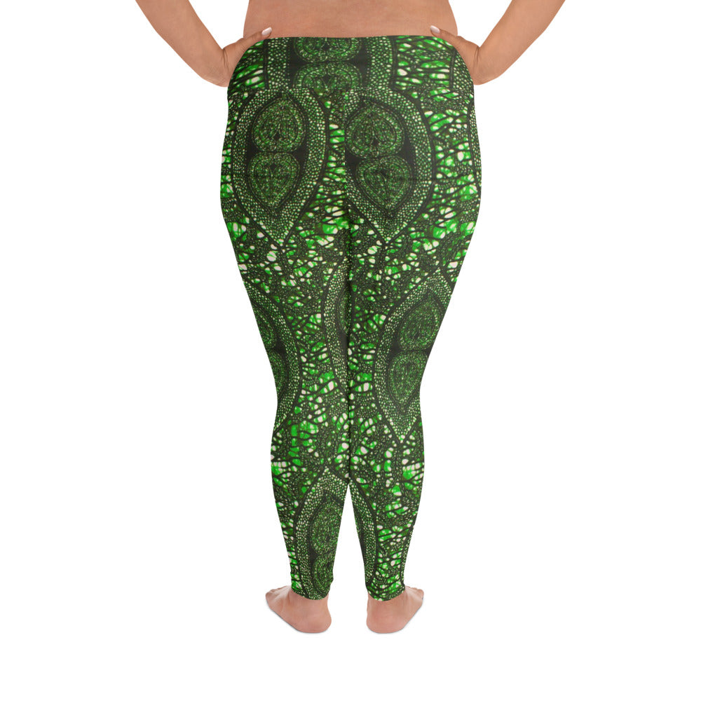 Green Peas Ankara Plus Size Leggings