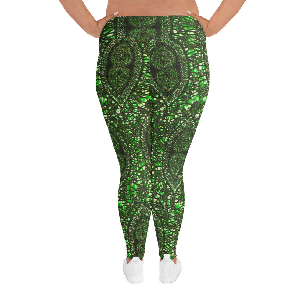 Green Peas Ankara Plus Size Leggings