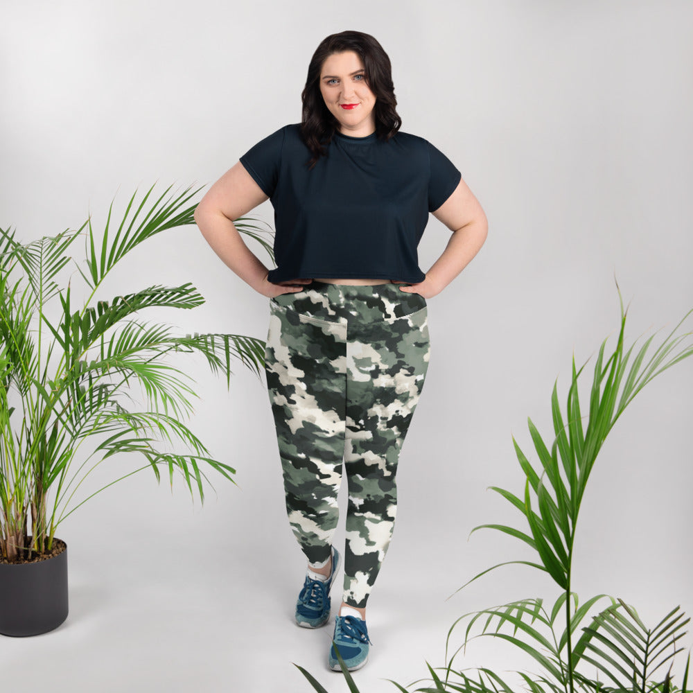 Army Print Plus Size Leggings