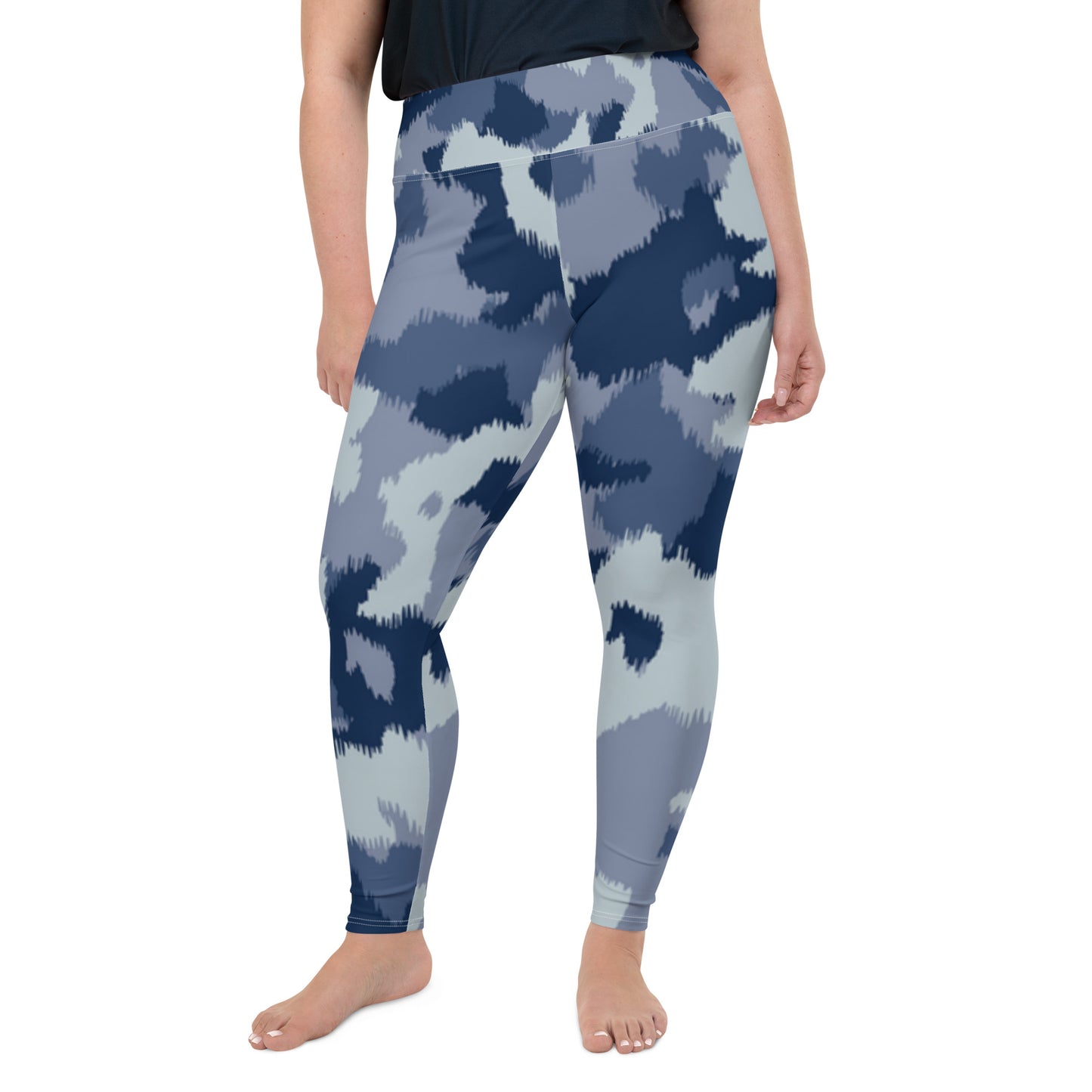 Blue Army Plus Size Leggings