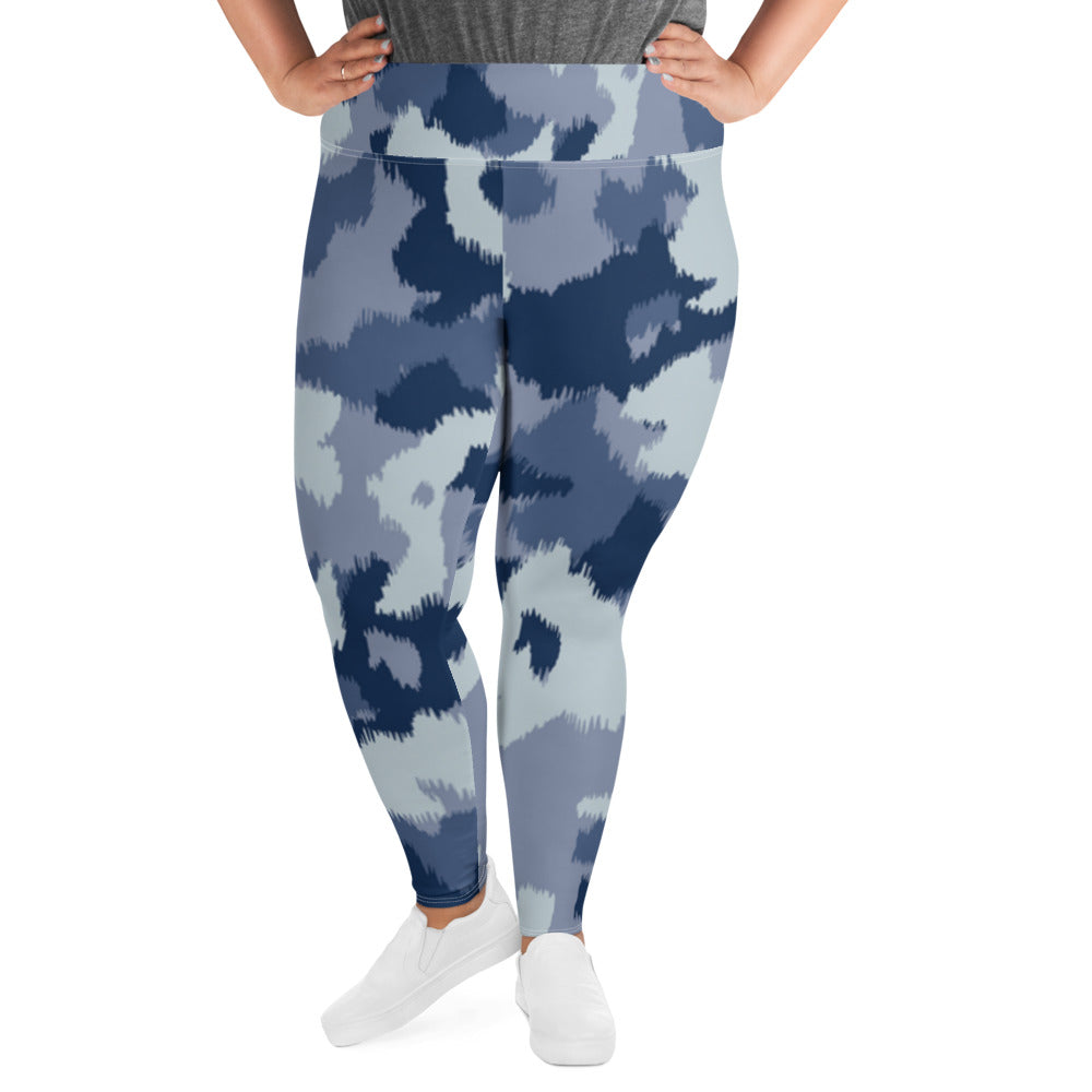 Blue Army Plus Size Leggings