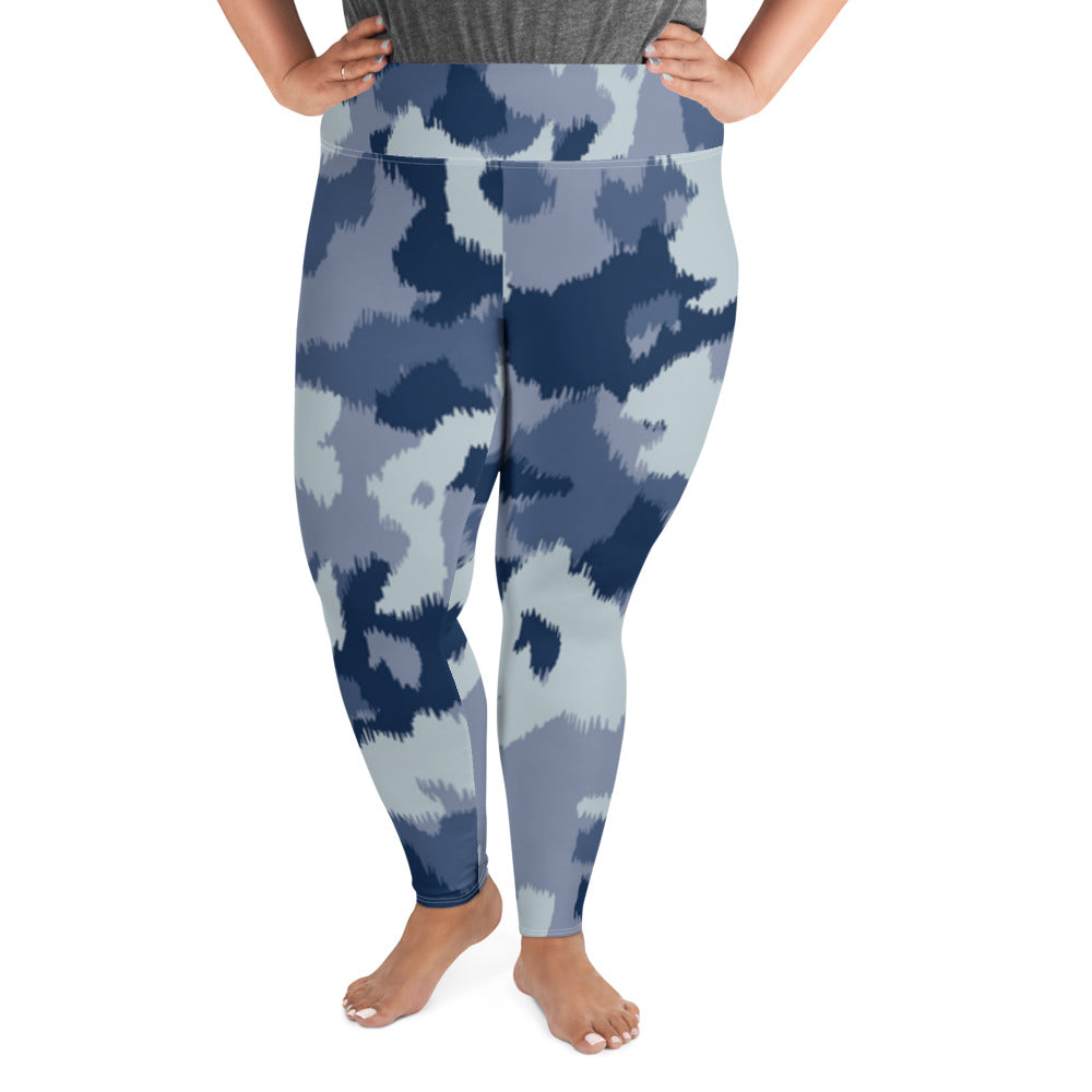 Blue Army Plus Size Leggings