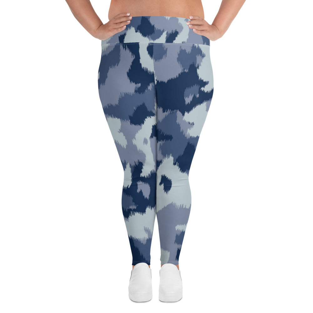 Blue Army Plus Size Leggings