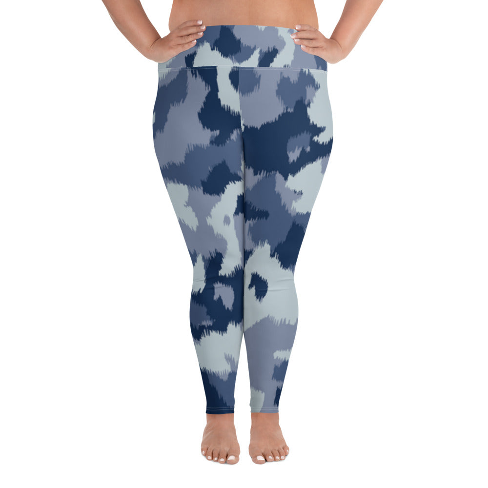 Blue Army Plus Size Leggings