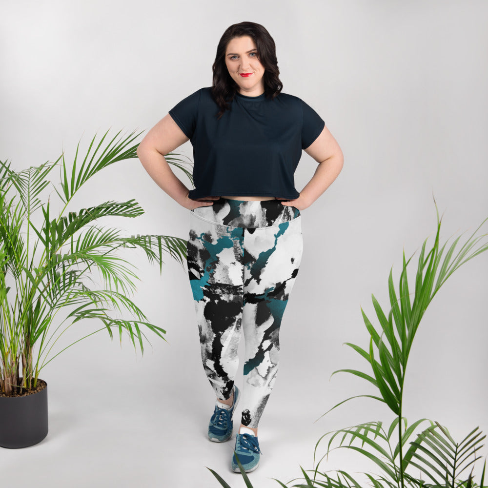 Sea Tie Dye Plus Size Leggings