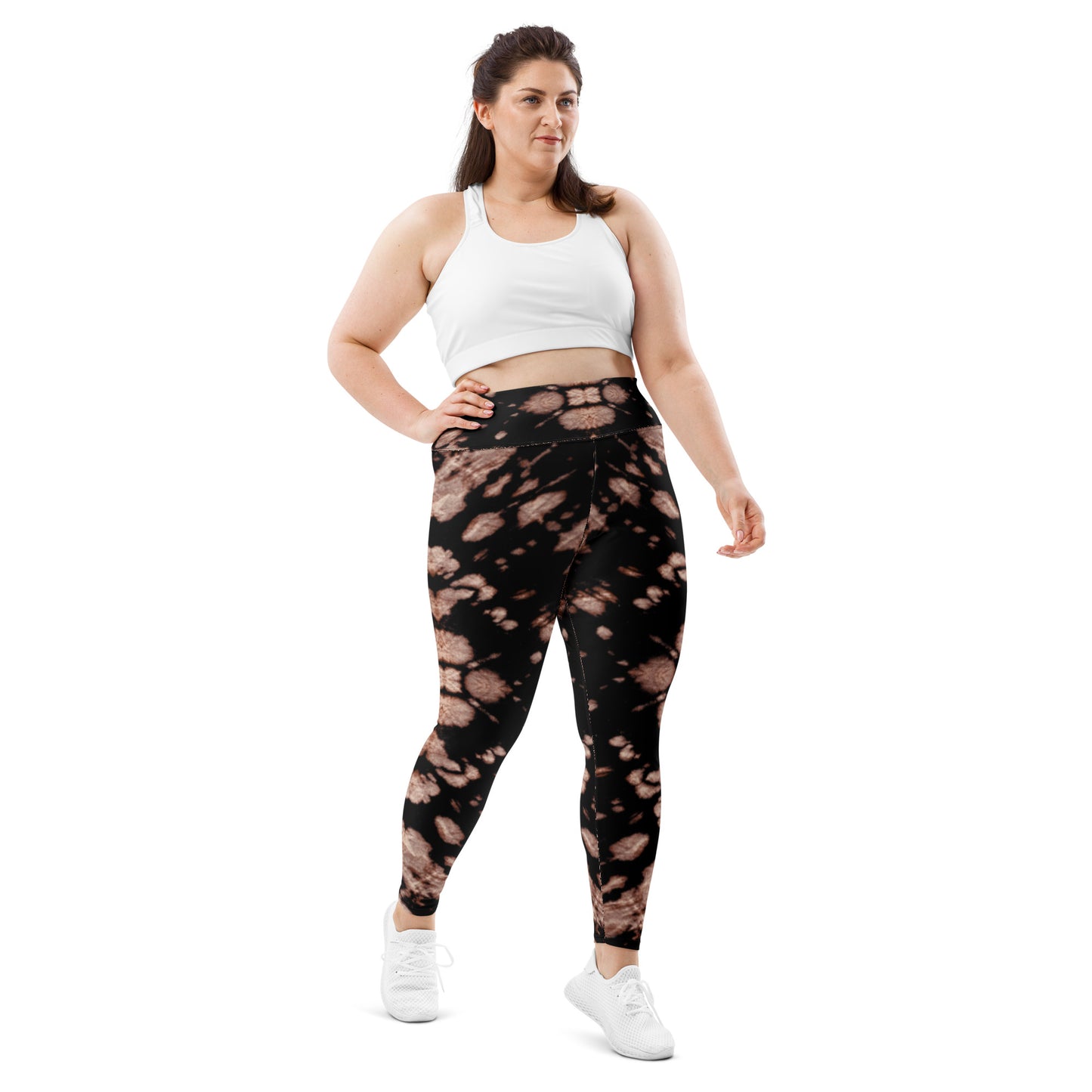 Brown Tie Dye Plus Size Leggings