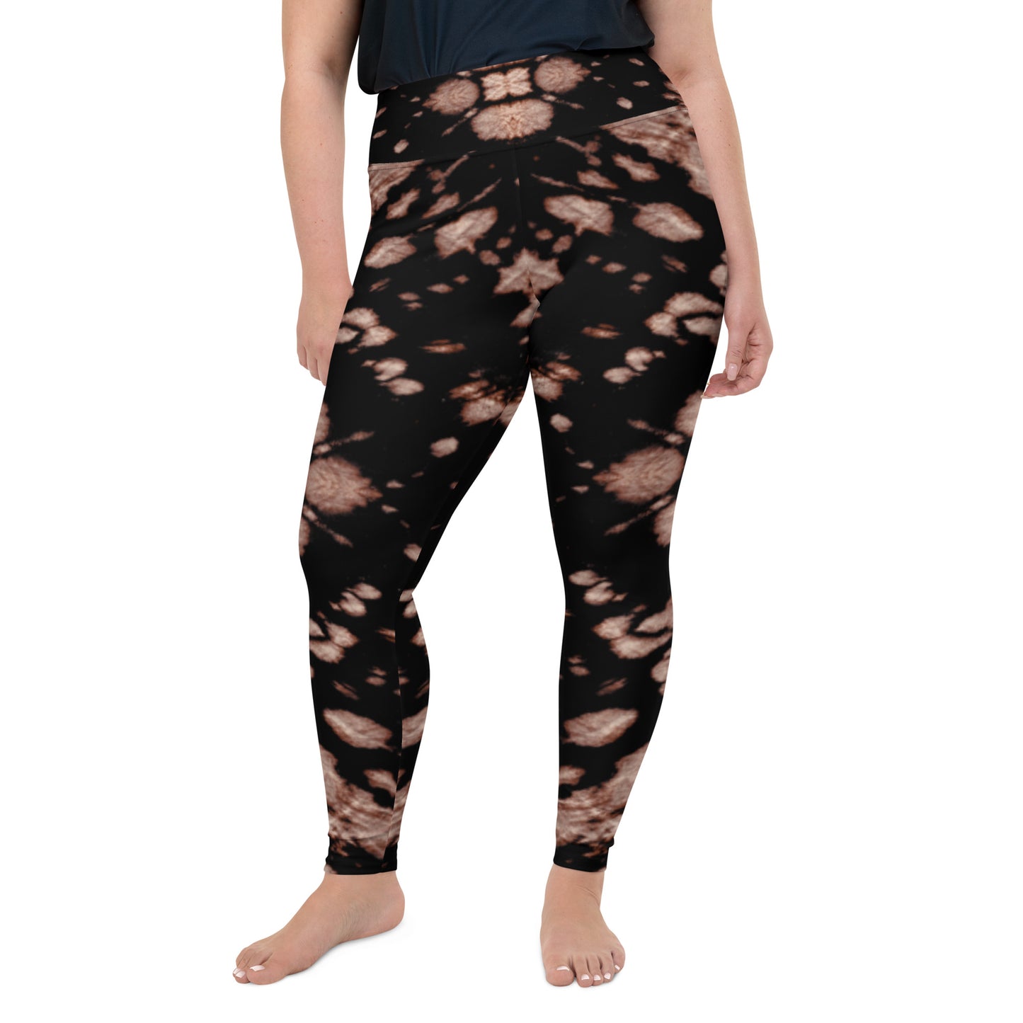 Brown Tie Dye Plus Size Leggings