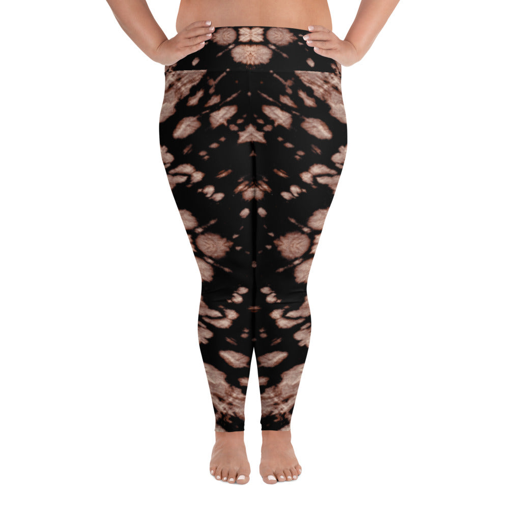 Brown Tie Dye Plus Size Leggings