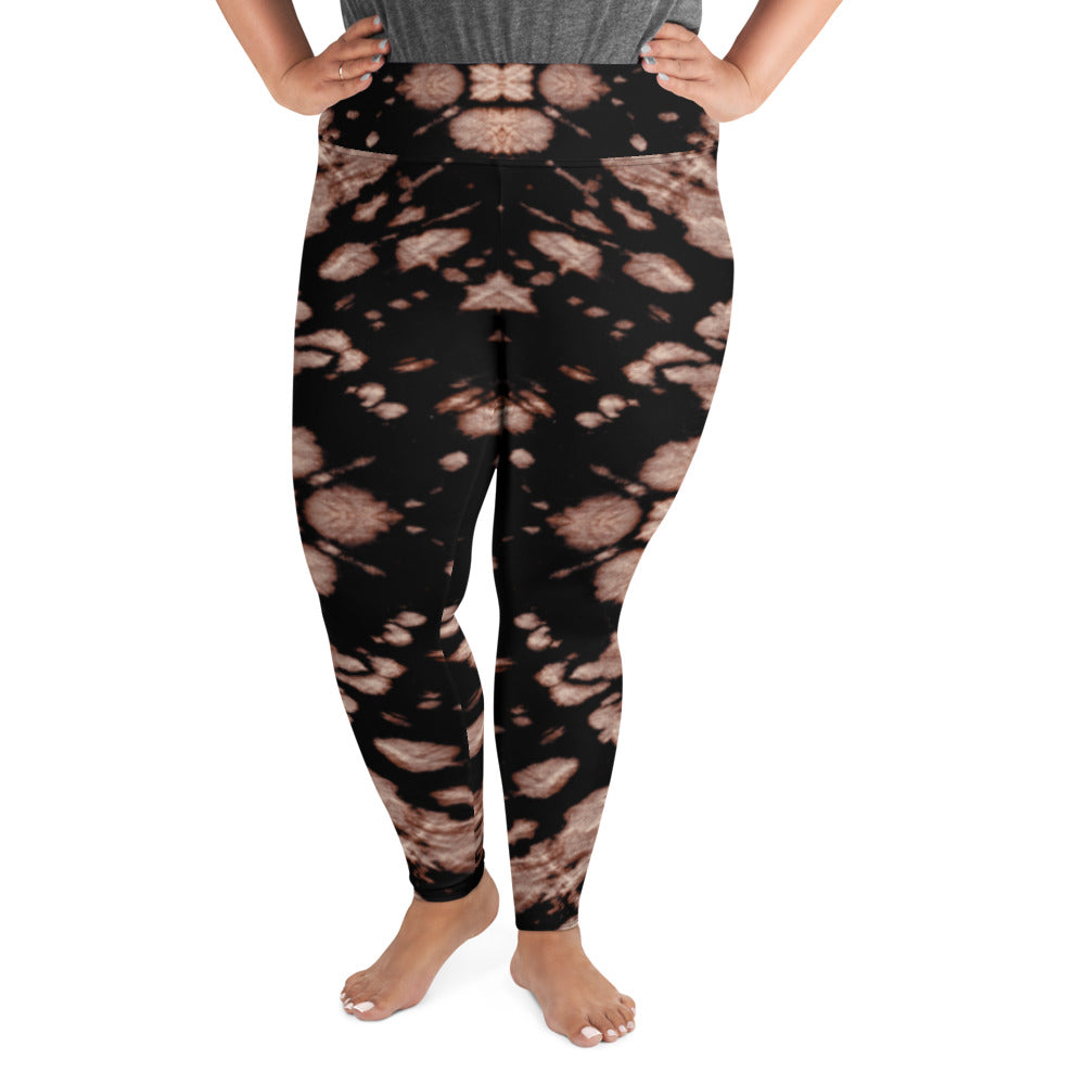 Brown Tie Dye Plus Size Leggings