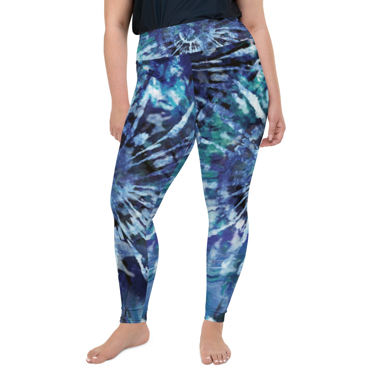 Blue Tie-Dye Plus Size Leggings