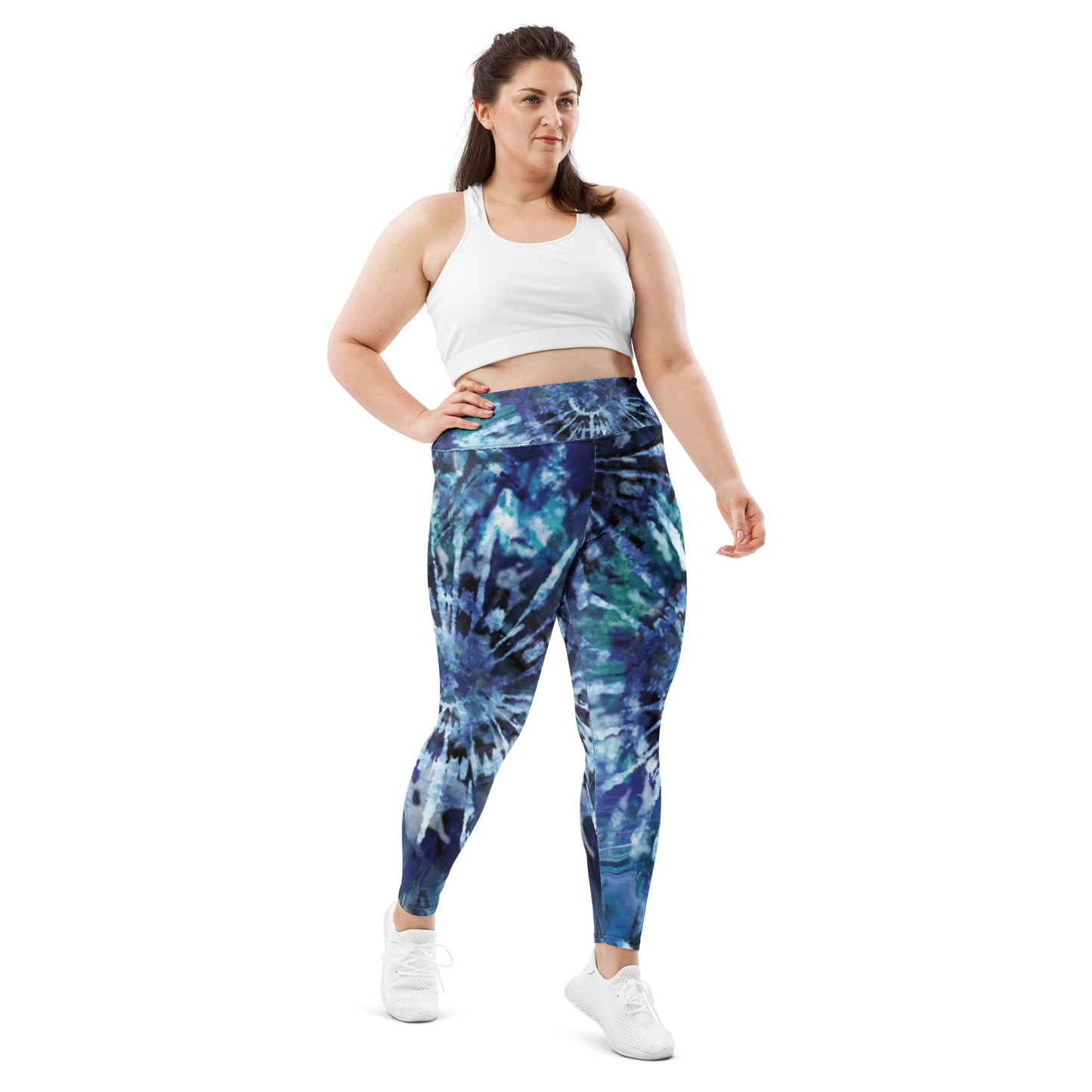 Blue Tie-Dye Plus Size Leggings