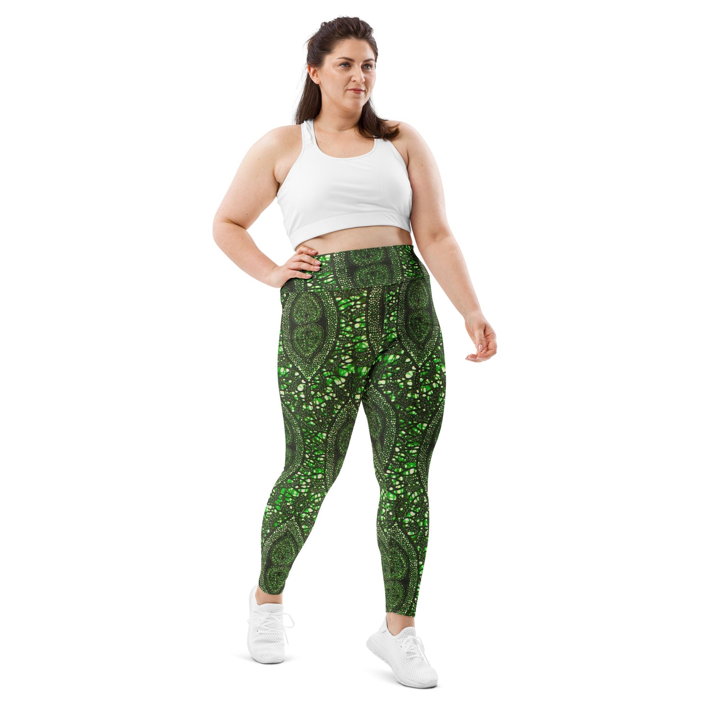 Green Peas Ankara Plus Size Leggings