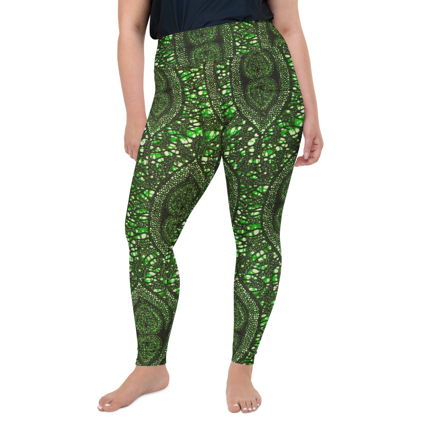 Green Peas Ankara Plus Size Leggings