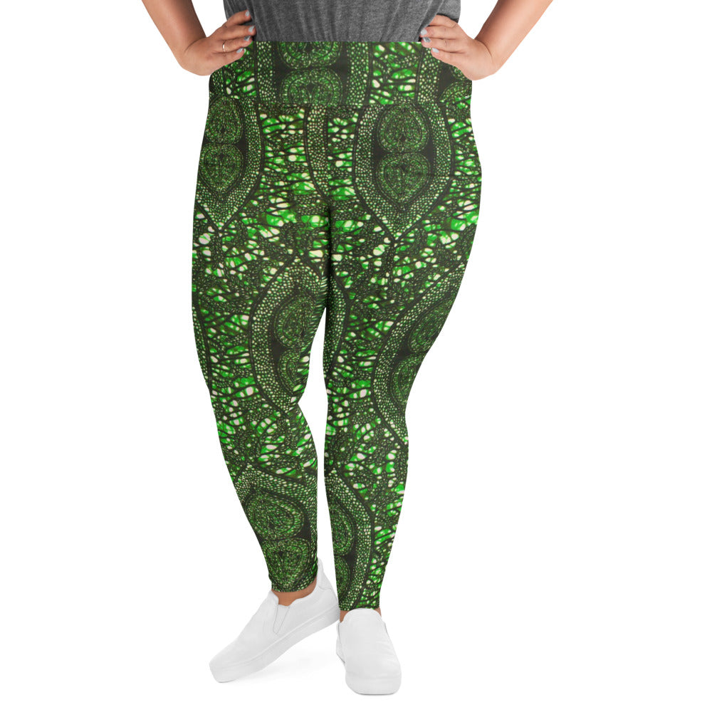 Green Peas Ankara Plus Size Leggings