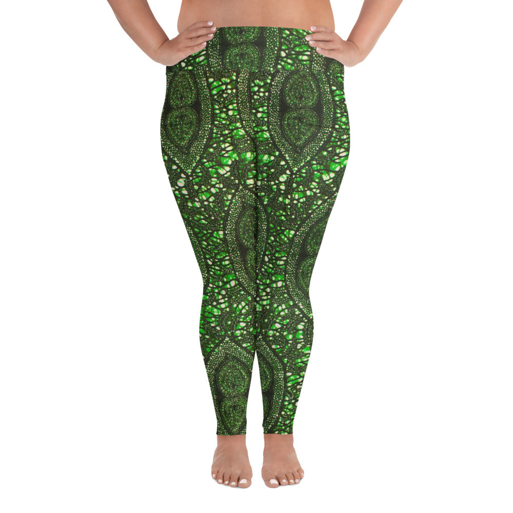 Green Peas Ankara Plus Size Leggings