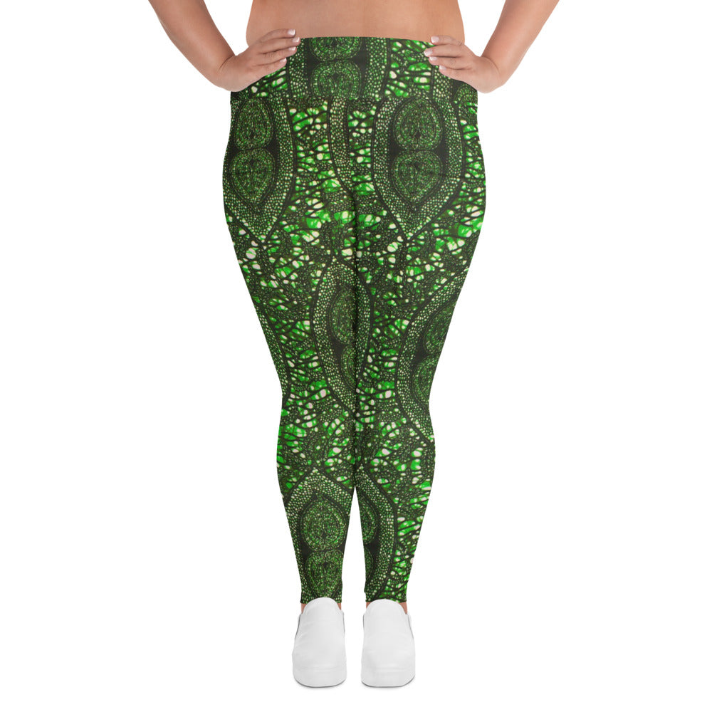 Green Peas Ankara Plus Size Leggings