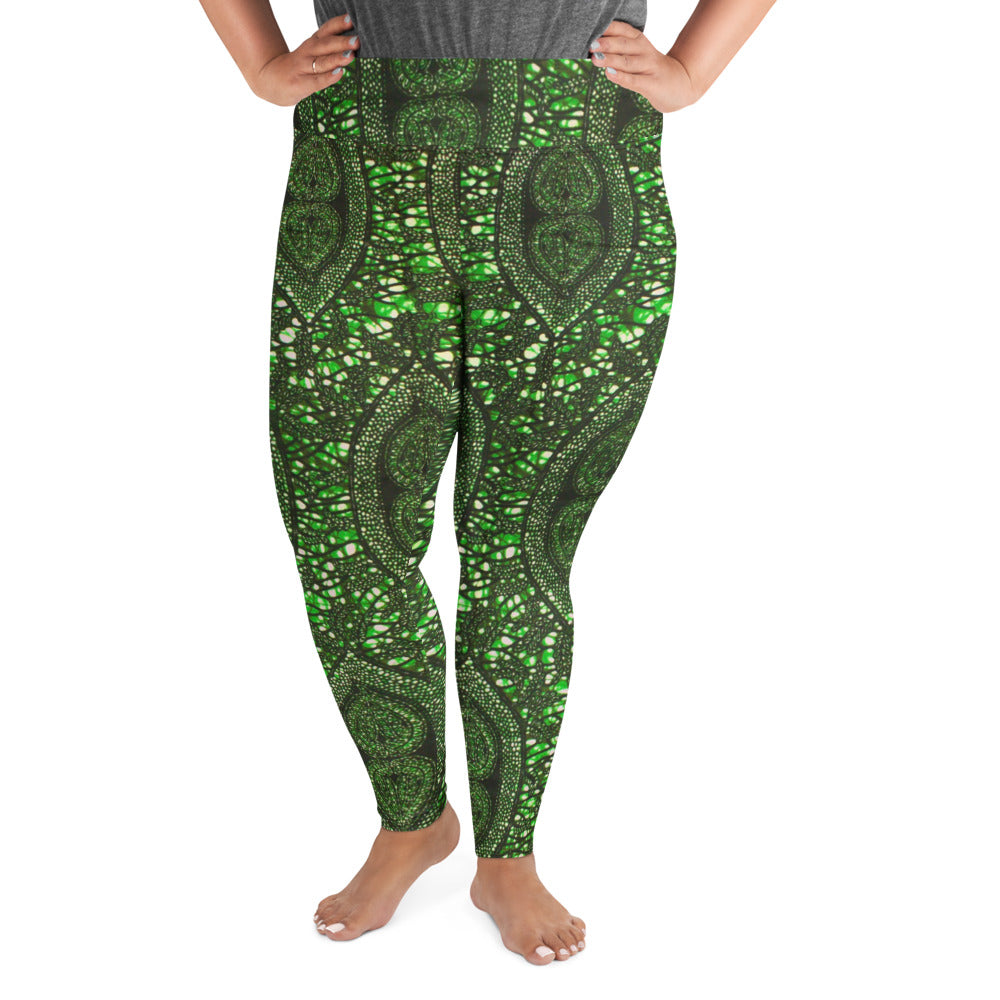 Green Peas Ankara Plus Size Leggings