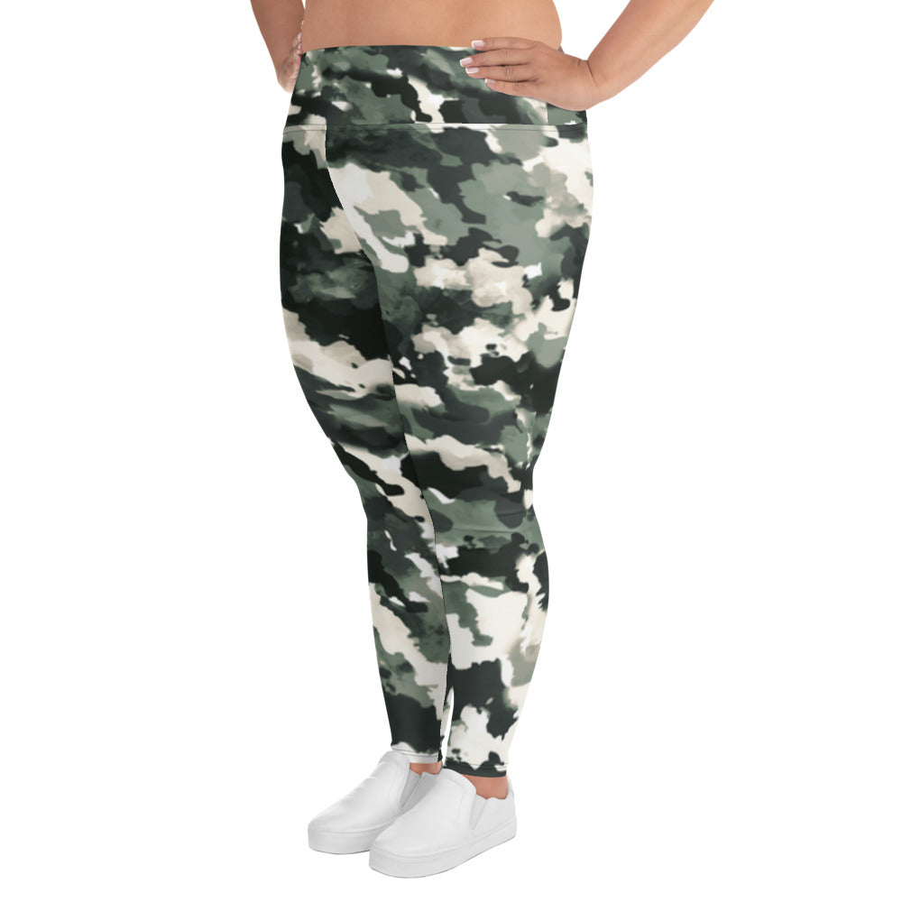 Army Print Plus Size Leggings