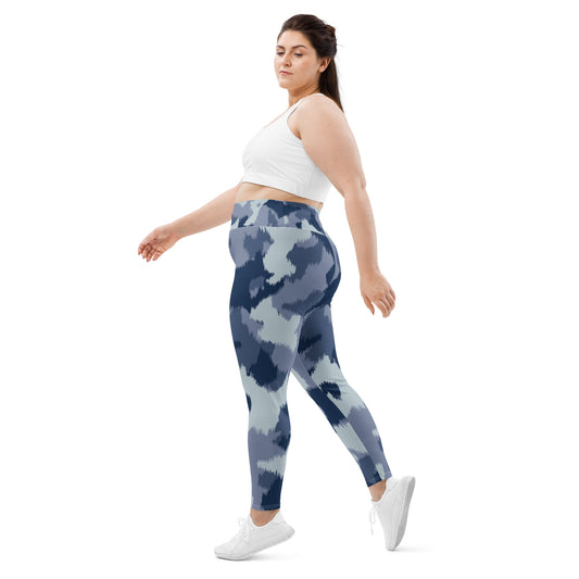 Blue Army Plus Size Leggings