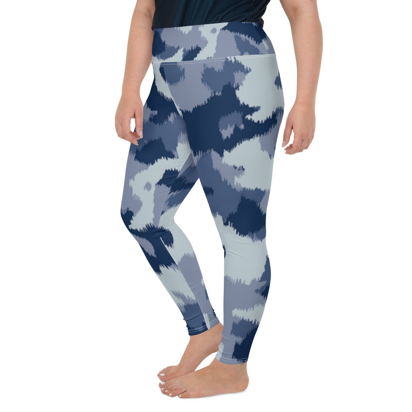 Blue Army Plus Size Leggings