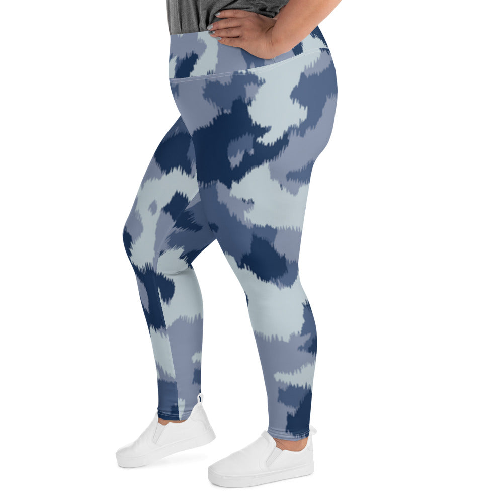 Blue Army Plus Size Leggings