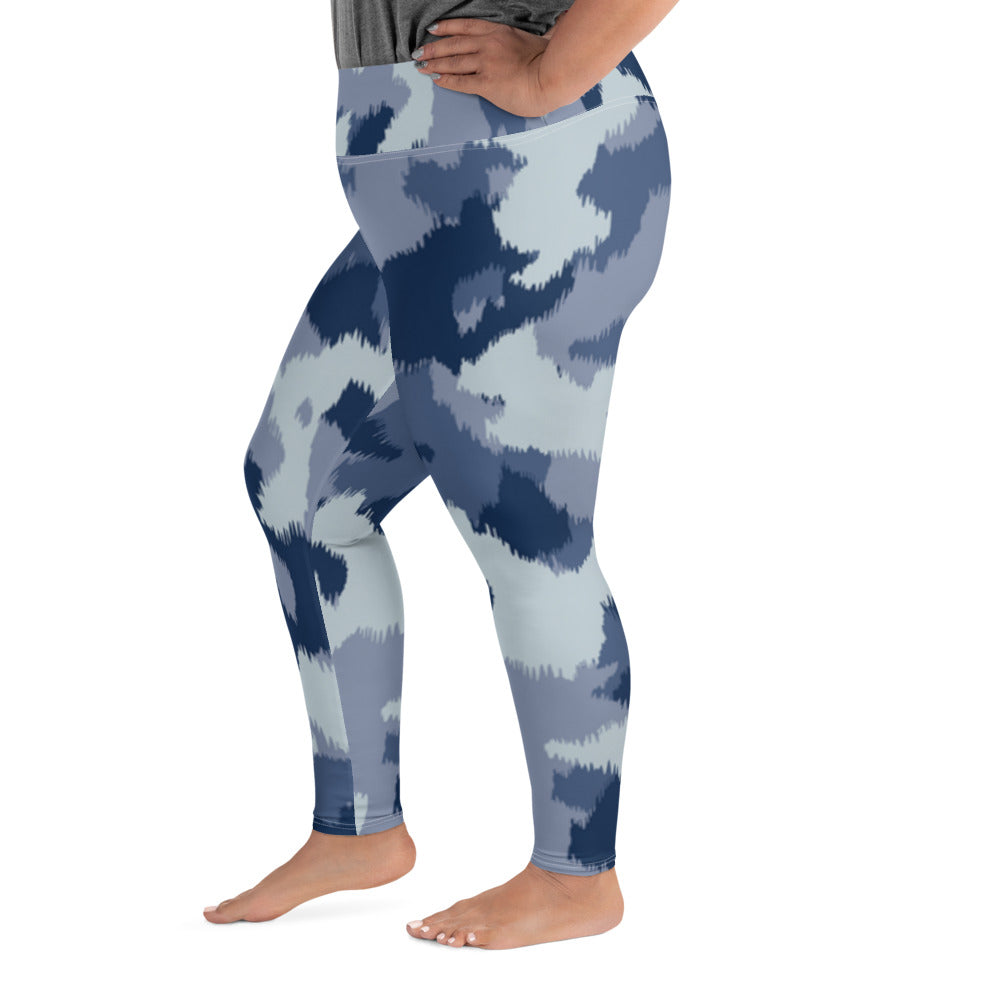 Blue Army Plus Size Leggings