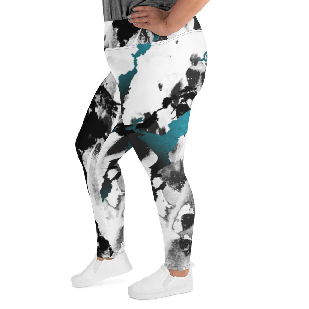 Sea Tie Dye Plus Size Leggings