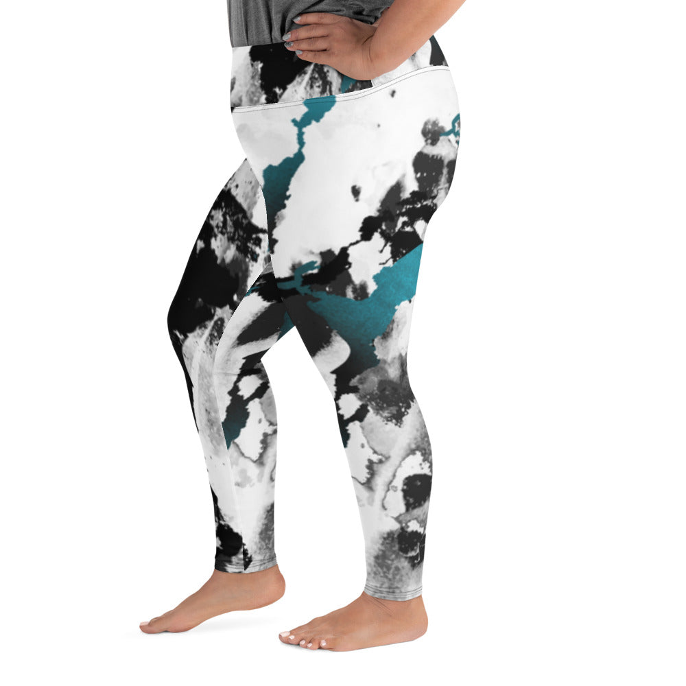 Sea Tie Dye Plus Size Leggings