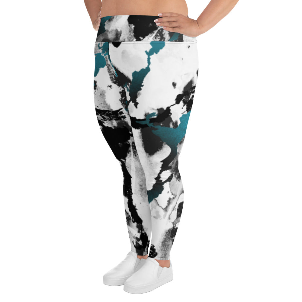 Sea Tie Dye Plus Size Leggings