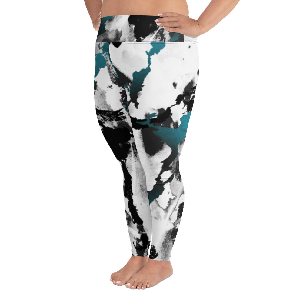 Sea Tie Dye Plus Size Leggings