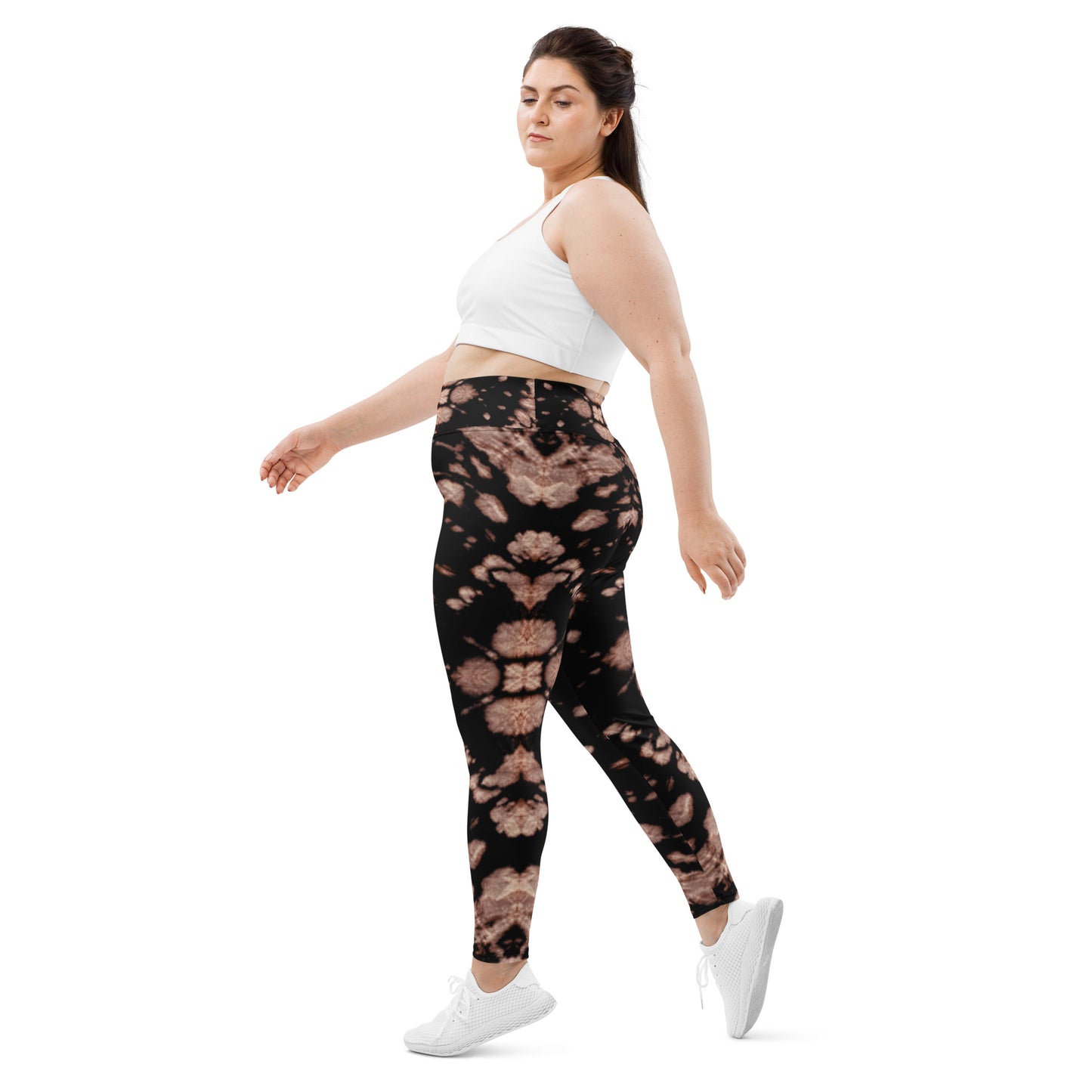 Brown Tie Dye Plus Size Leggings