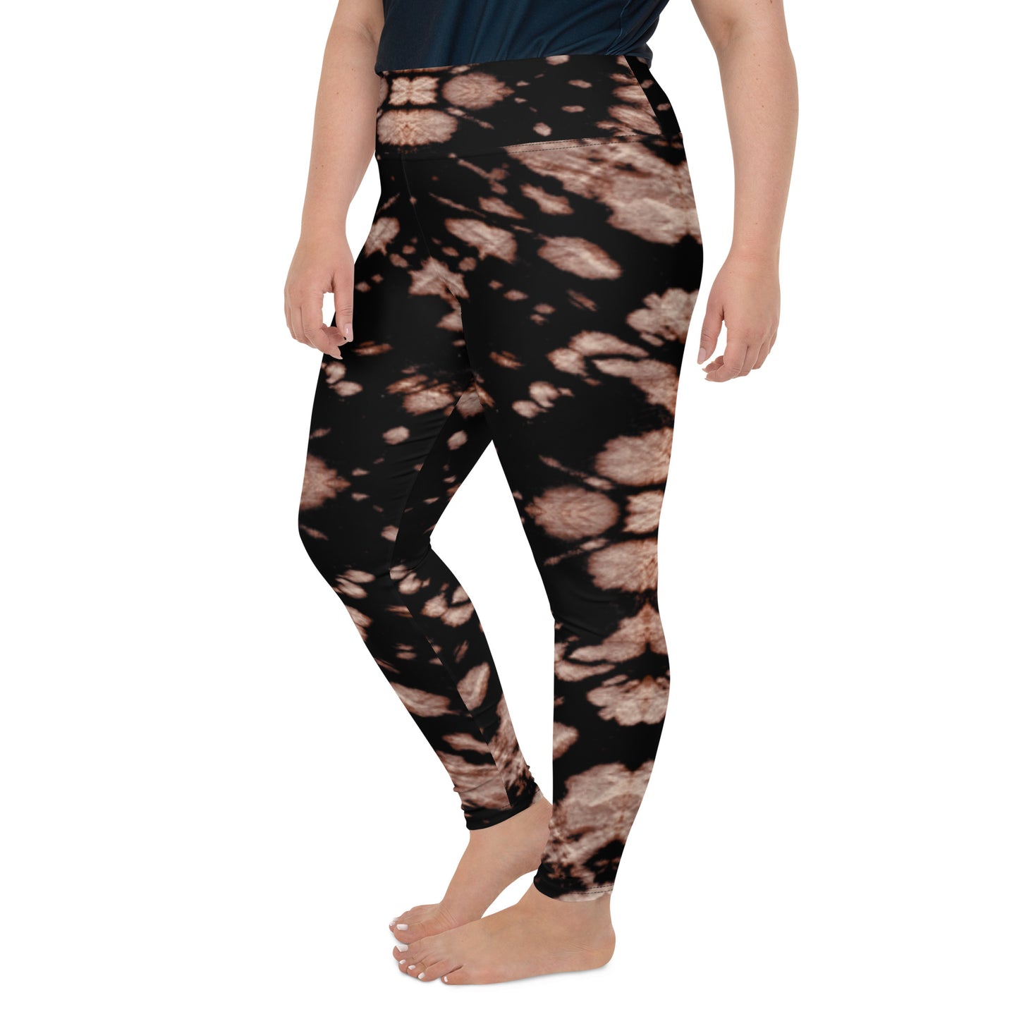 Brown Tie Dye Plus Size Leggings