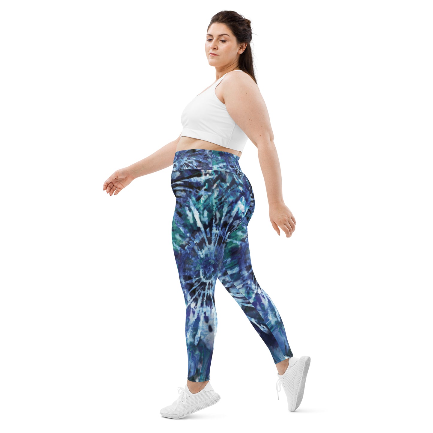 Blue Tie-Dye Plus Size Leggings