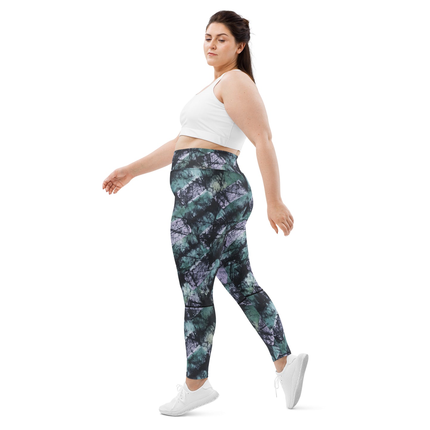 Green Adire Plus Size Leggings