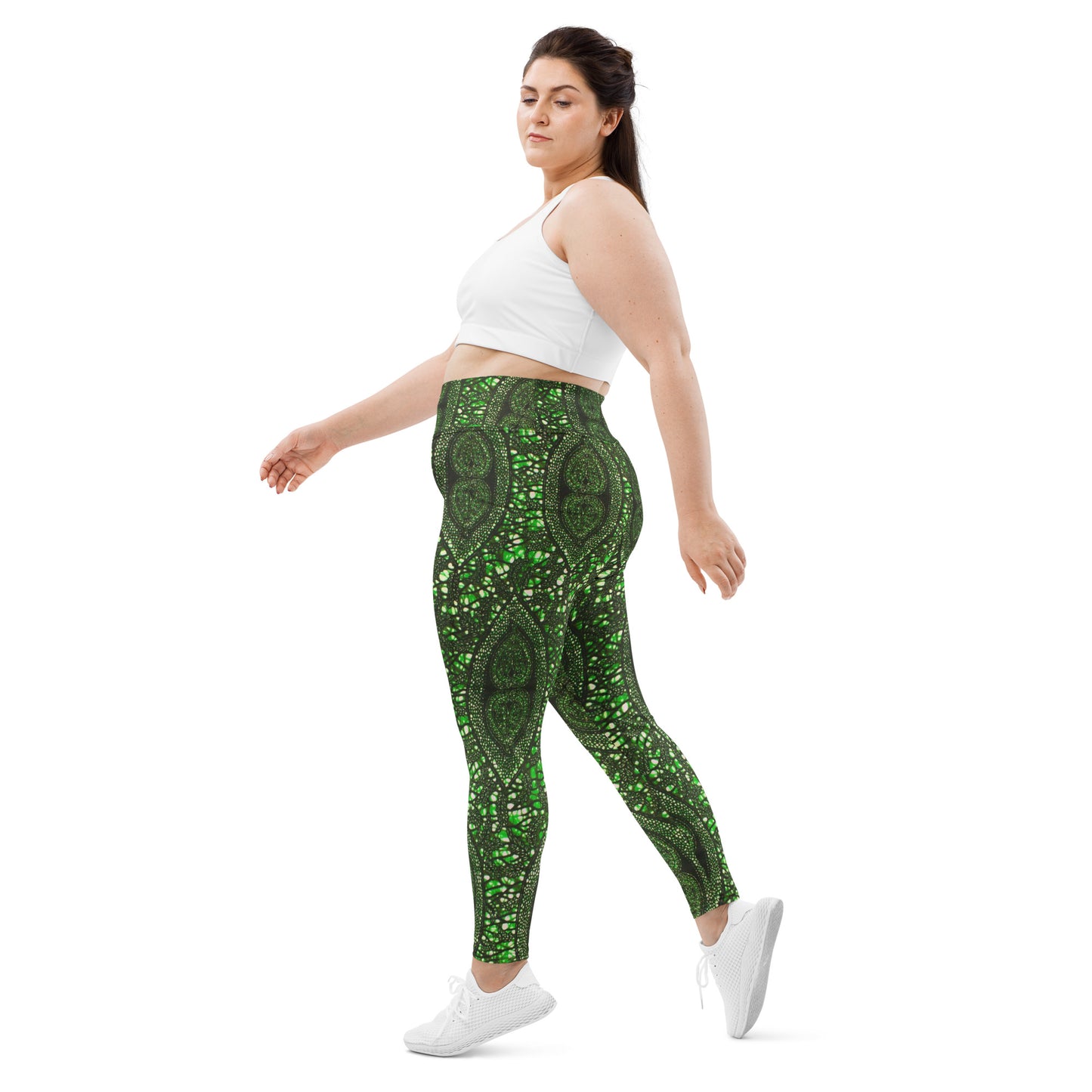 Green Peas Ankara Plus Size Leggings