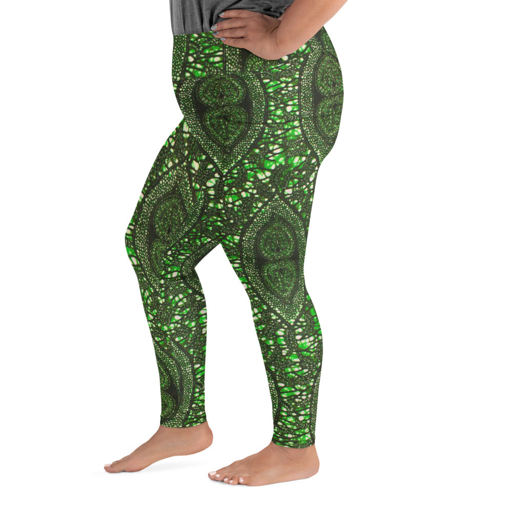 Green Peas Ankara Plus Size Leggings