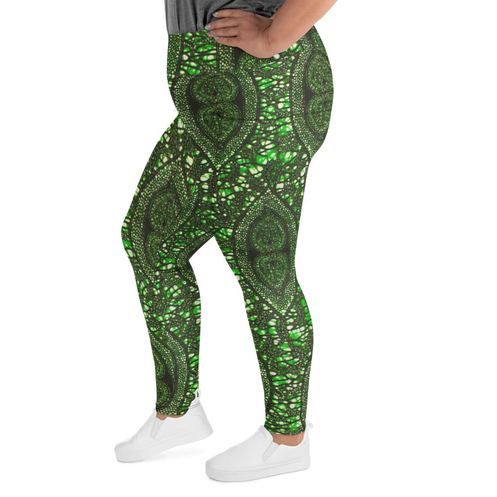 Green Peas Ankara Plus Size Leggings