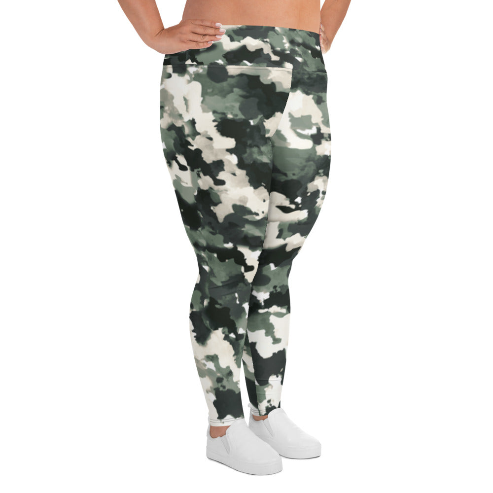 Army Print Plus Size Leggings