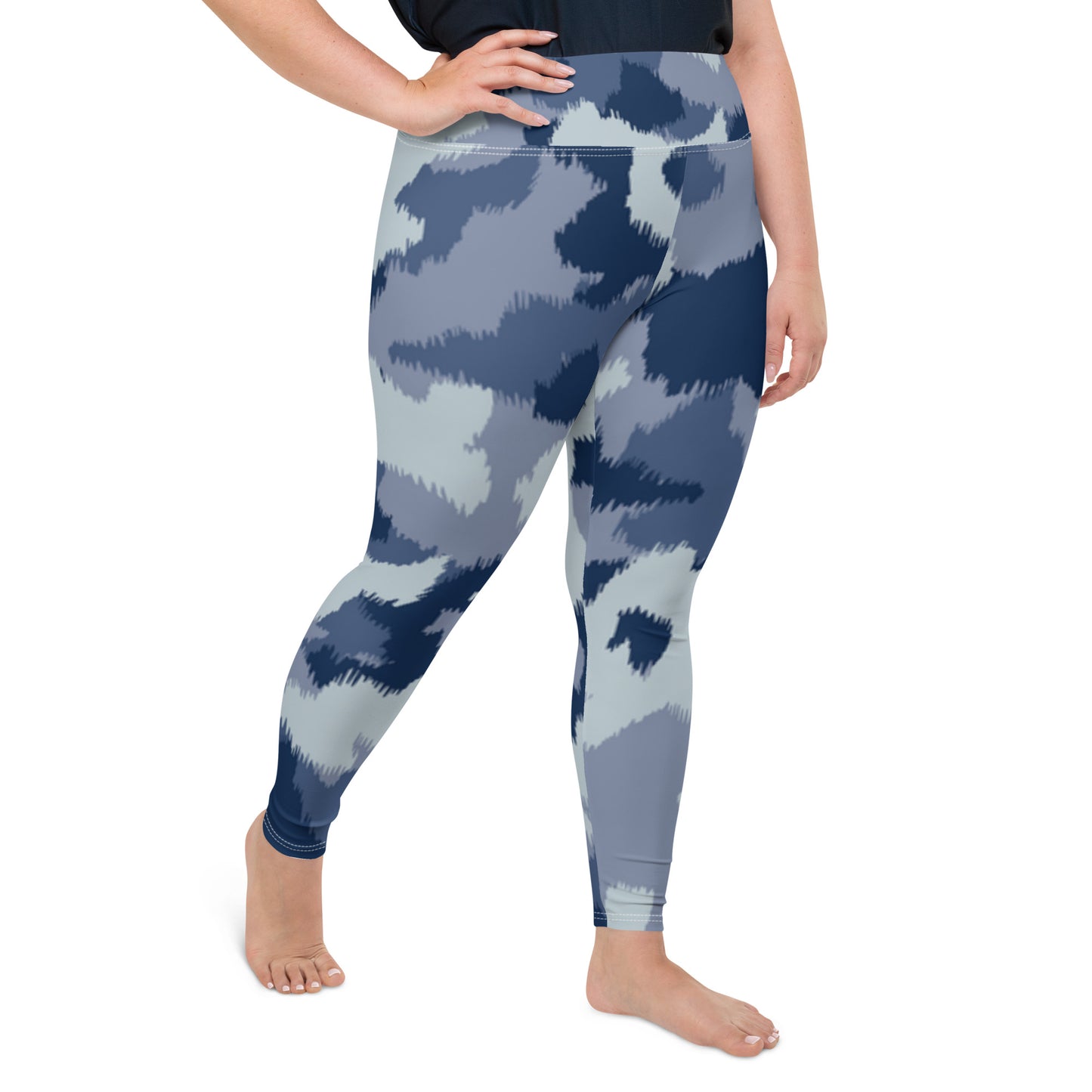 Blue Army Plus Size Leggings