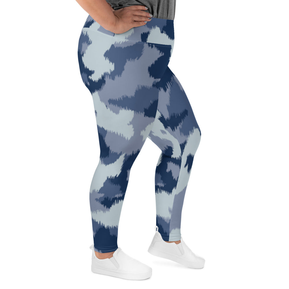 Blue Army Plus Size Leggings