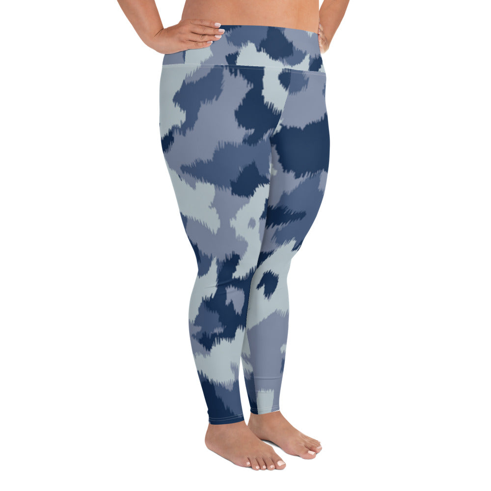 Blue Army Plus Size Leggings