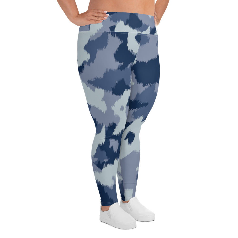 Blue Army Plus Size Leggings