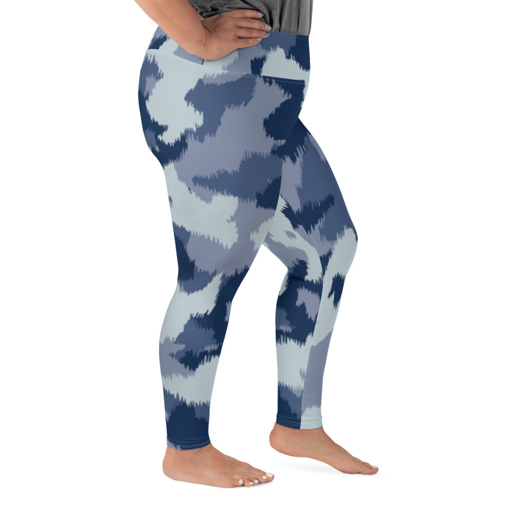 Blue Army Plus Size Leggings