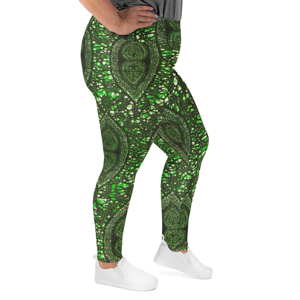 Green Peas Ankara Plus Size Leggings